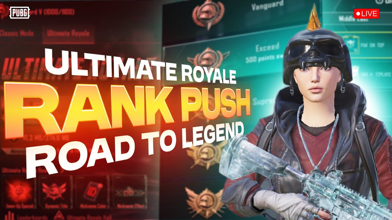 ULTIMATE ROYALE RANK PUSH TO LEGEND I SHRYDER IS LIVE I PUBG MOBILE ...