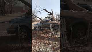 the aftermath of 0ver a 100 miles an hour winds  and we did set up a go fund me on facebook
