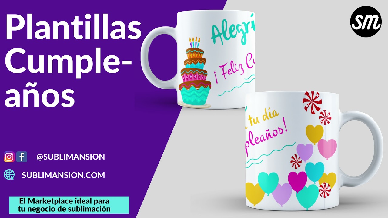 DESCARGA PLANTILLAS PARA SUBLIMAR TAZAS  Tazas, Taza de cumpleaños, Cajas para  tazas