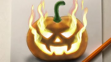 Painting over my Jack-o’-lantern Sketch in Procreate