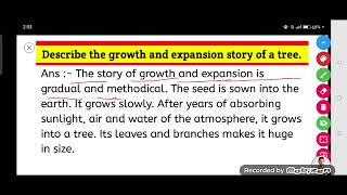 Describe the growth and expansion story of a tree.