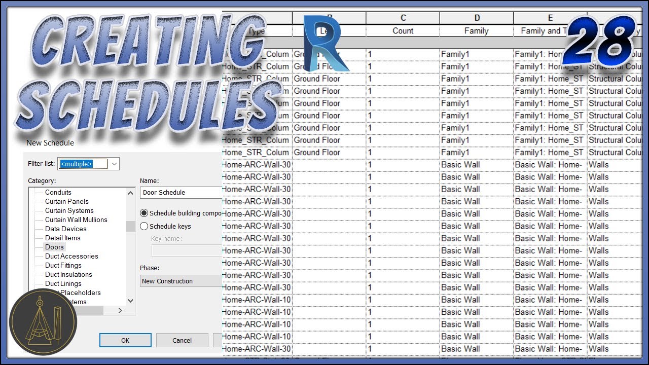 Schedules | Revit Tutorial - YouTube