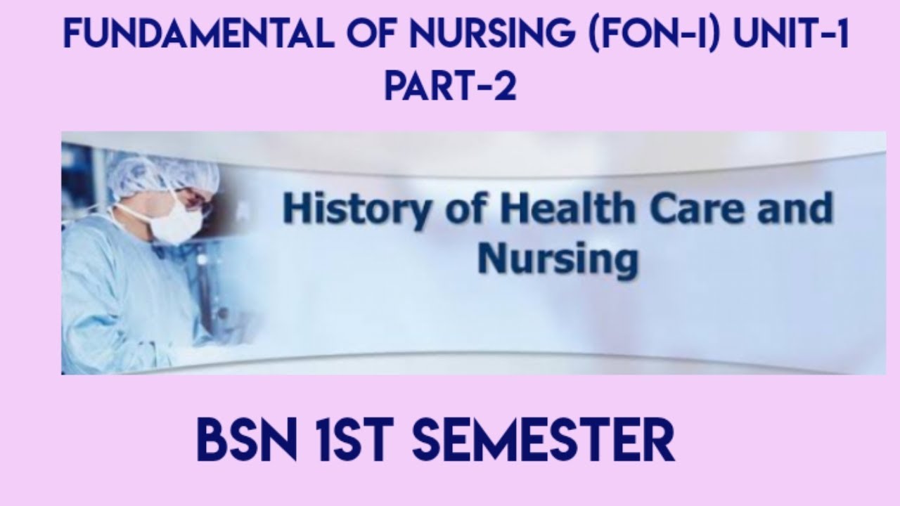 History of Health, Care & Nursing ||Unit-1|| FoN-l || BSN 1st Semester ||  Part-2 ||