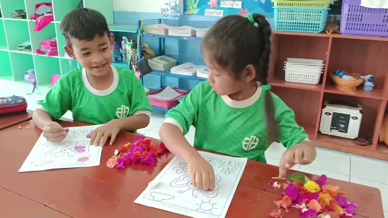 ศิลปะสร้างสรรค์ (ระบายสีรูปภาพ จากสีธรรมชาติ) 🌼🌺🌷🌹🪻🌿 อนุบาล 3 