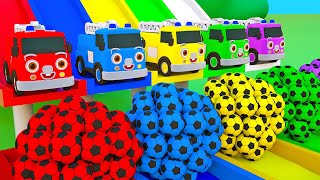 Wheels on the Bus  Baby song colorful balls and big trucks  Baby Nursery Rhymes & Kids Songs