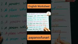 English Worksheet. learnenglish.#english #worksheetsforkids