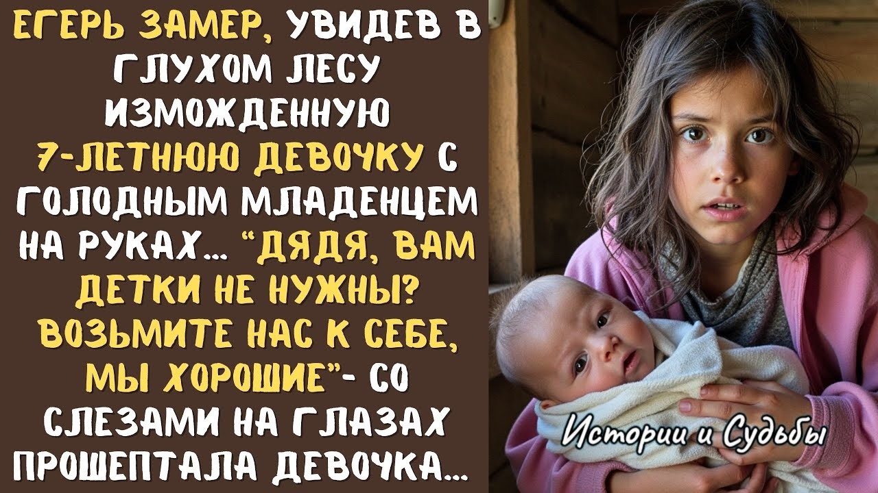 ЕГЕРЬ обнаружил 7-летнюю девочку с МЛАДЕНЦЕМ на руках в заброшенной лесной хижине, а едва привел их