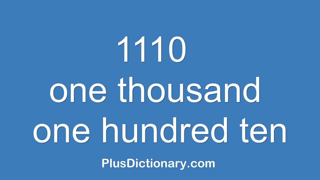 How to pronounce or say one thousand - 1000 ? Pronunciation