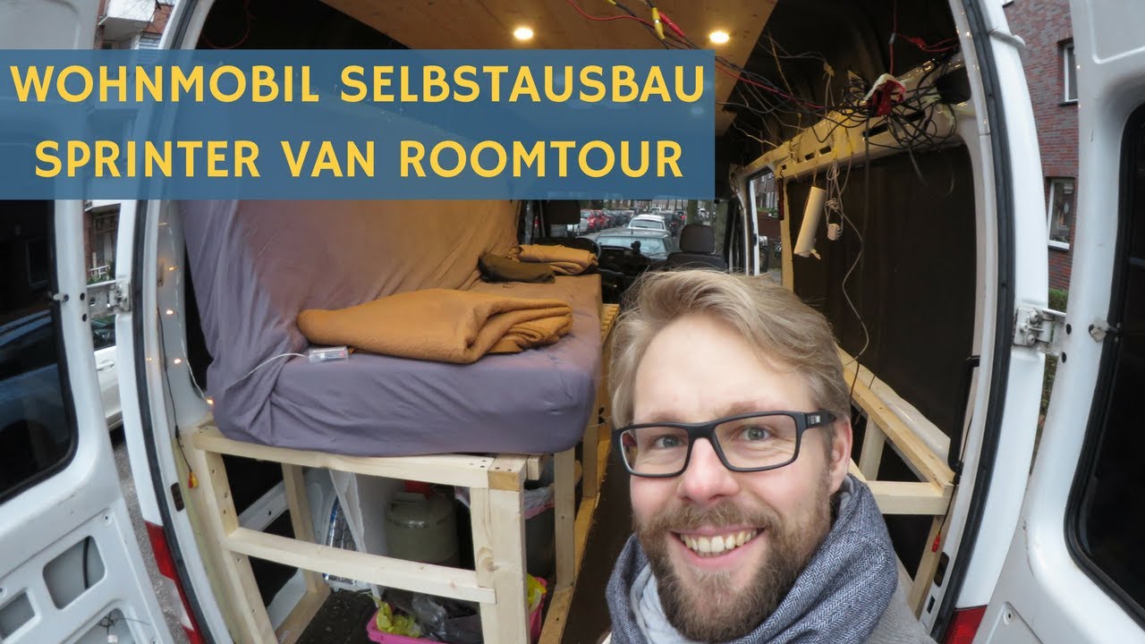 Wohnmobil Selbstausbau: 12 Volt LED Lampen und Holzdecke Mercedes Sprinter  Van Conversion 