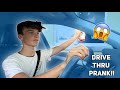 going through DRIVE THRU&#39;S dropping drinks (GONE WRONG)