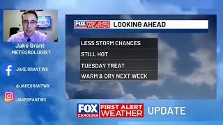 Toasty end to weekend, drier conditions for this week