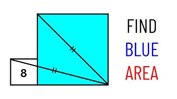 Find the blue shaded area of the square | A Nice Geometry Problem