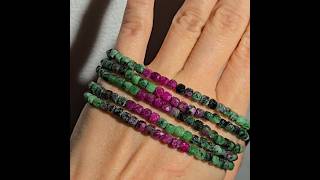 Faceted ruby in zoisite bead bracelets with UV - JW79