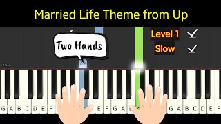 Married Life (Up) | tutorial piano easy level 1 - slow