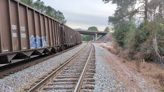 CSX 890 and CSX 7026 lead a north bound empty coal train with a rear DPU 12/1/2025