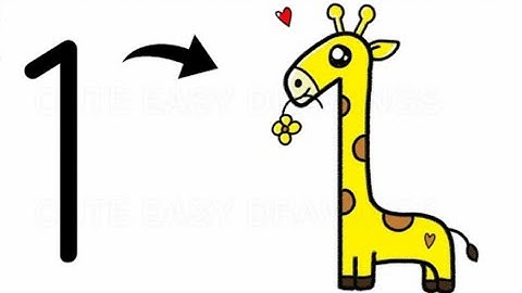 How to Turn 1 into Giraffe | Learn to Draw Giraffe using number - 1 | Coloring and Drawing Giraffe