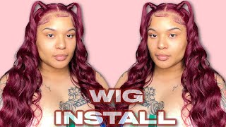 Come to my hair appointment with me 💇‍♀️  99J body wave 13x4 wig install | royal impression hair