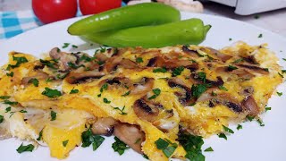 طريقة تحضير أومليت البيض بالفطر المشروم و الجبن سهلة و سريعة Omelette aux champignons facile& rapide