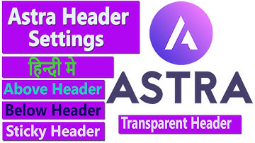Astra Pro Header Settins In Hindi | astra header background color | Astra below header