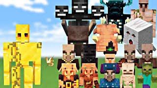 Actually starting minecraft all mobs vs gold golem fight #minecraft #viral #trending