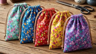 How to Make Drawstring Bag #reelsfb #sewing #giftideas #craft #diy #fblifestyle #drawstringbag