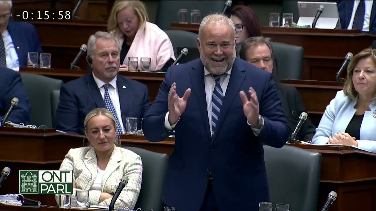 Todd McCarthy, MPP asks a question to the Minister of Energy