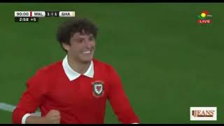 Wales equalize in the dying minutes of the game against Ghana.It's 1-1 🔥