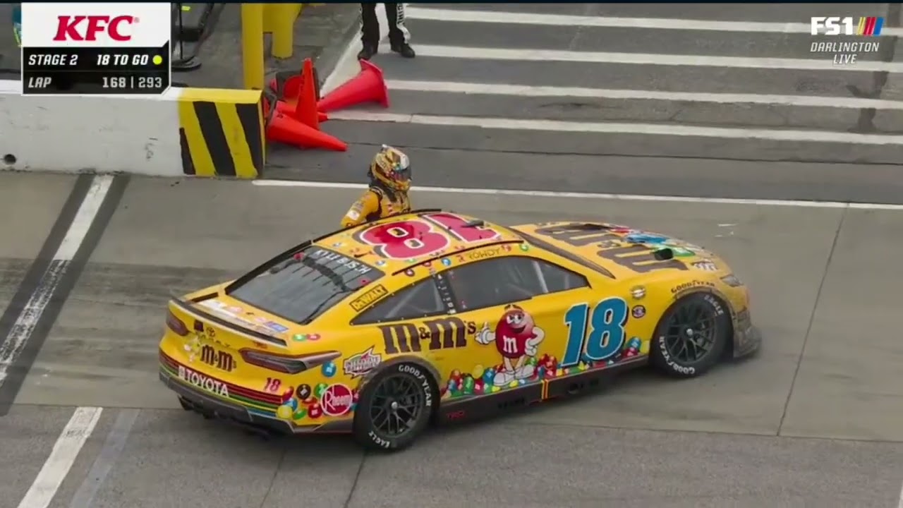 KYLE BUSCH CRASHES AND LEAVES CAR ON PIT ROAD - 2022 GOODYEAR 400 NASCAR CUP SERIES AT DARLINGTON