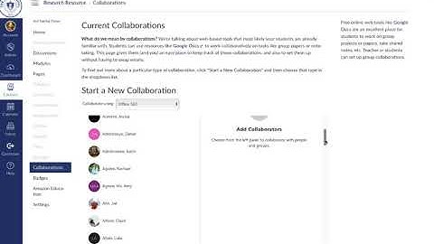 Office 365 and Canvas Collaboration Assignments