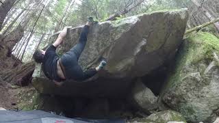 Progression in Backwards Thinking V9 | Squamish Bouldering (Gonzales Creek, Gonzales South)