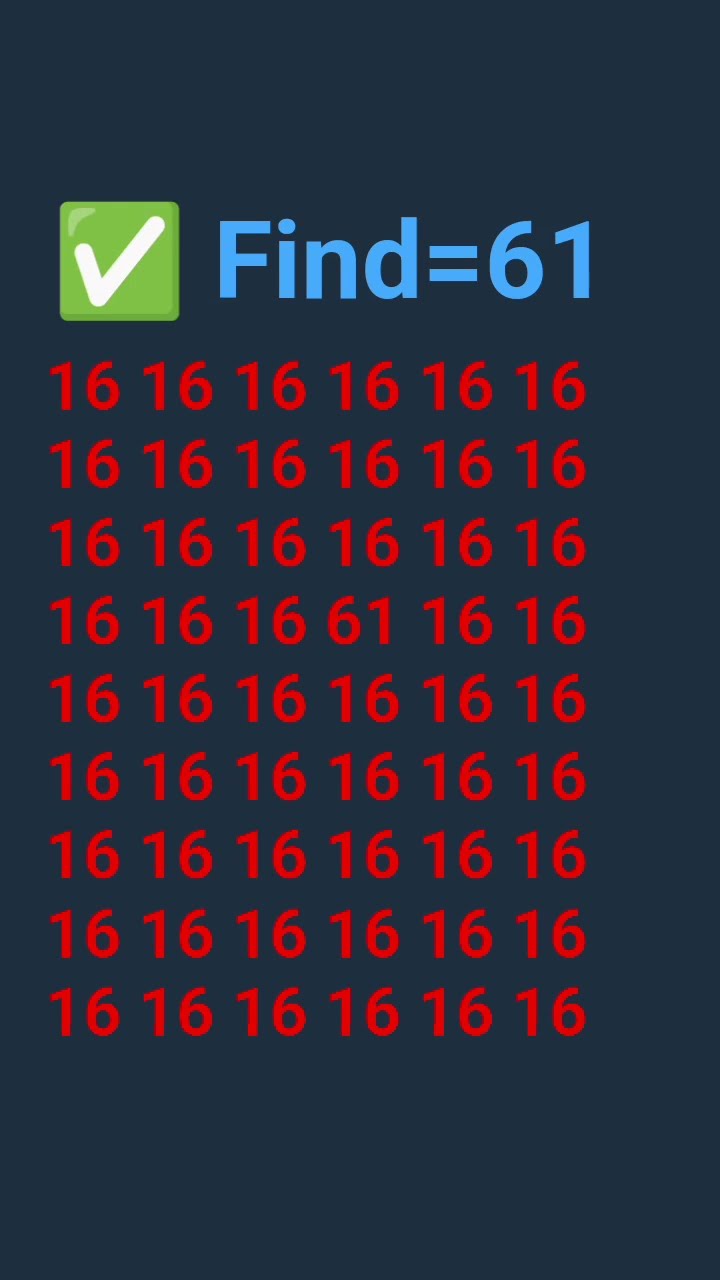 find the no 61=#findthedifference - YouTube