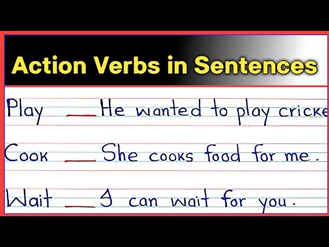 Action verbs in sentences | Action Verbs in English with examples - YouTube