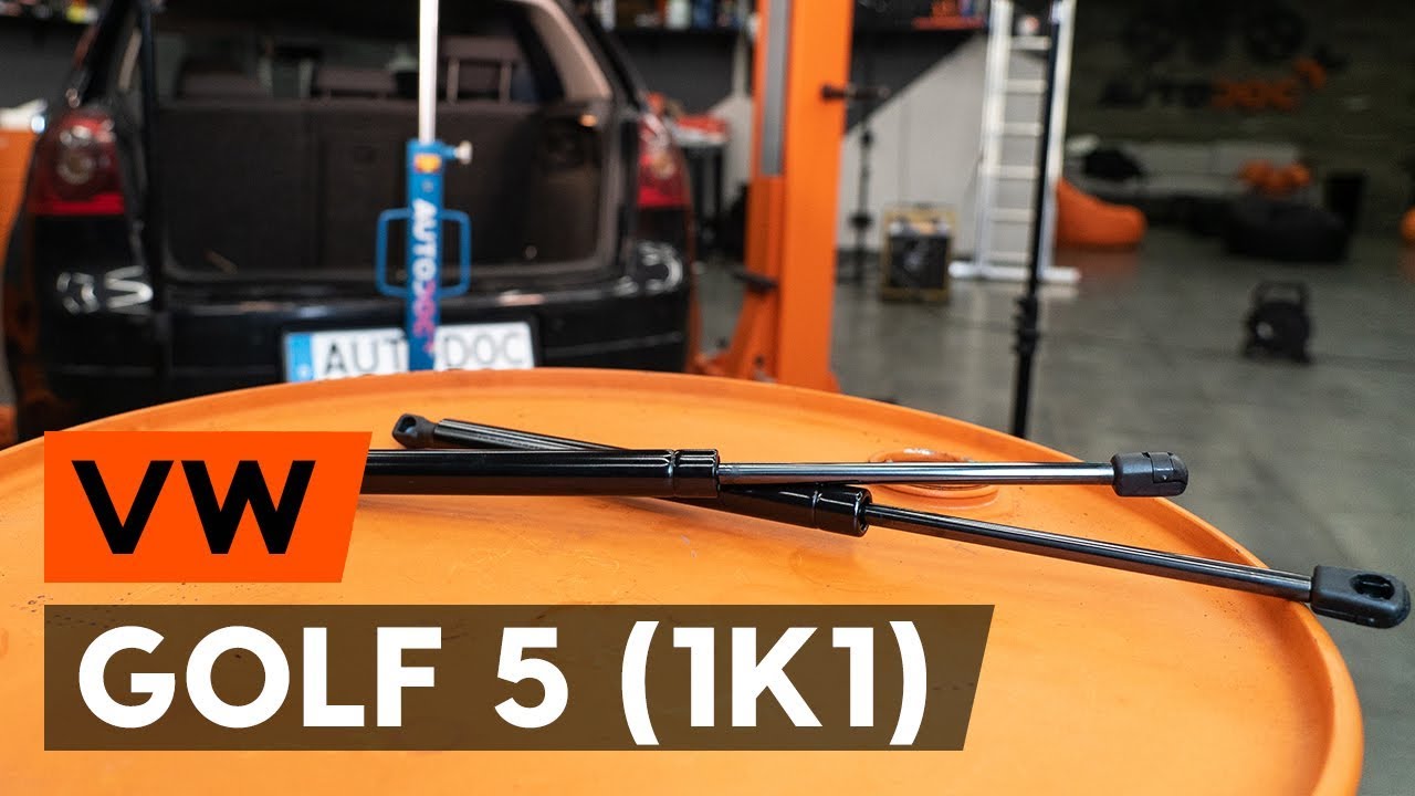 How to change gas struts / tailgate struts on VW GOLF 5 (1K1) [TUTORIAL AUTODOC]