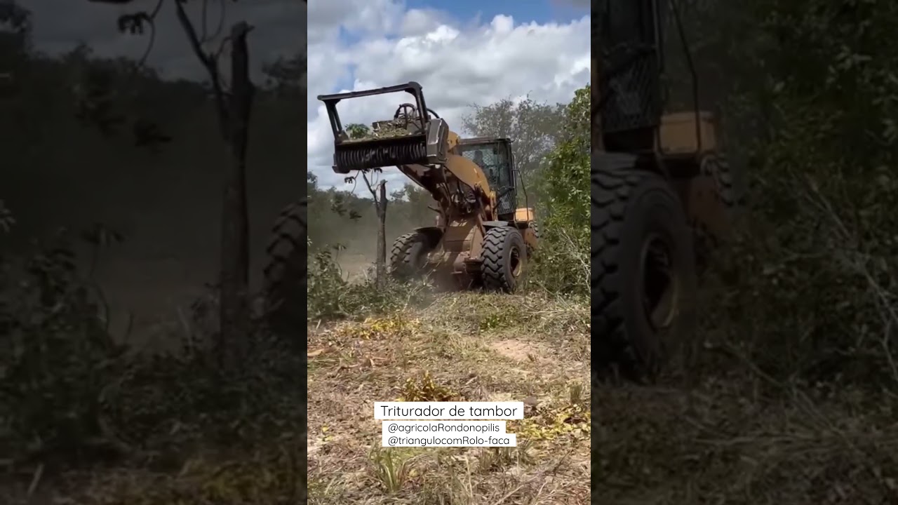 Triturador de tambor trabalhando 