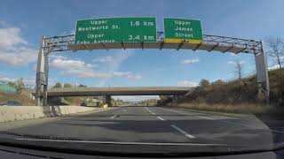 Driving to Upper Wentworth (from Garth Street) in Hamilton, Ontario