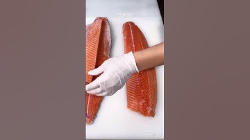 How to Fillet a Whole Salmon | How to Make Sashimi #2 #salmonasmr #salmonsashimi #salmoncutting