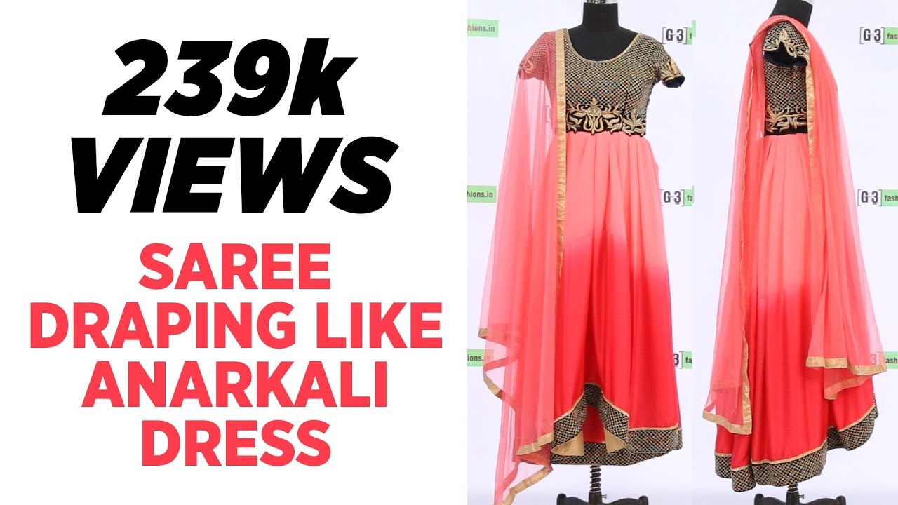 anarkali dress pattern from saree