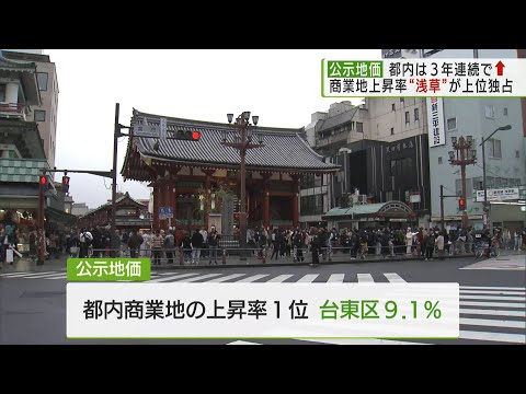 公示地価 東京は3年連続で上昇／Official land prices in Tokyo rose for the third consecutive year