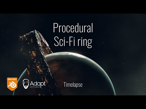 Procedural Sci-fi Ring And Planet Material Timelapse - In Blender