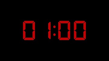 1 Minute Ticking Countdown Timer With Alarm. Digital LED Style.