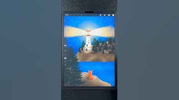 Lighthouse - iPad drawing in Procreate (#shorts)