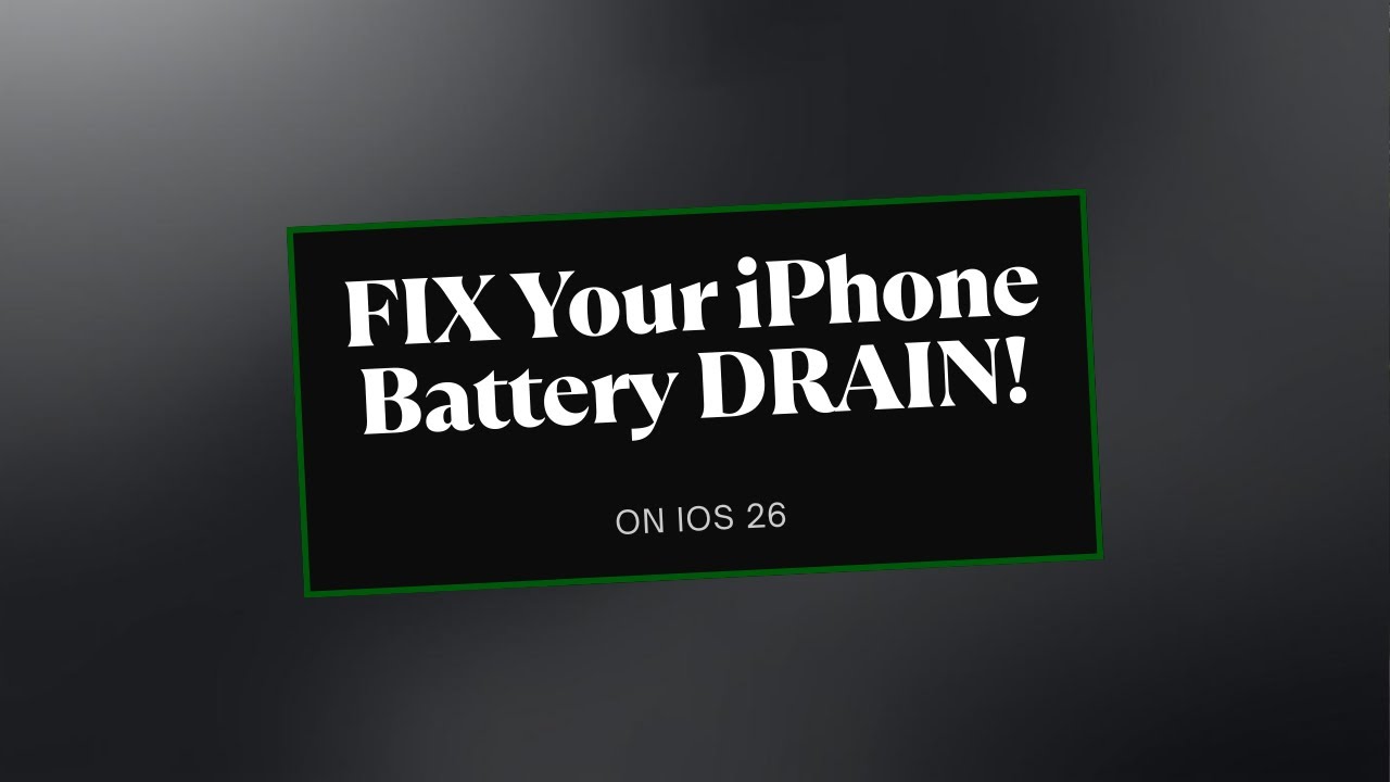 FIX Your iPhone Battery DRAIN on iOS 26! - YouTube