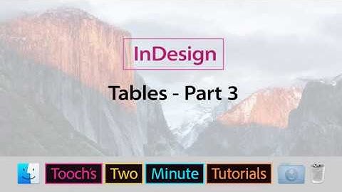 InDesign - Tables - part 3