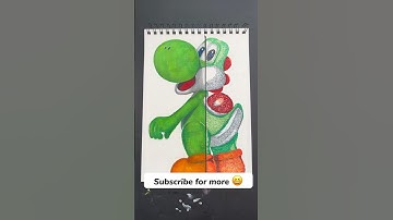 One Drawing, But 2 different styles! ✨Yoshi ✨ | Part 1 | #shorts