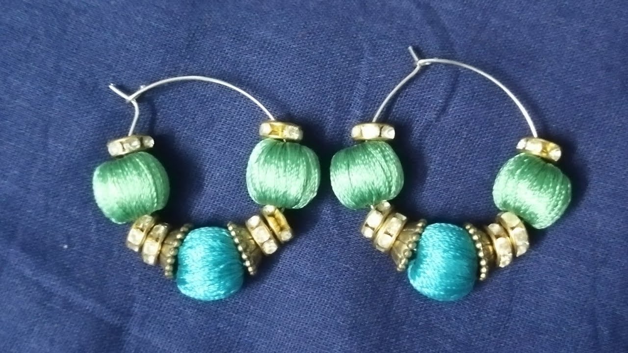 Silk thread earrings making/easy and beautiful silk thread earrings