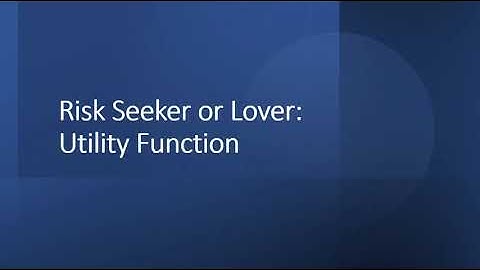 Risk Seeker or Risk Lover: Utility Function