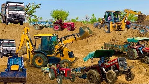 JCB 3dx backhoe loading mud in Mahindra 475 Di tractor JCB khudai work video #jcb #jcbkhudaivideo