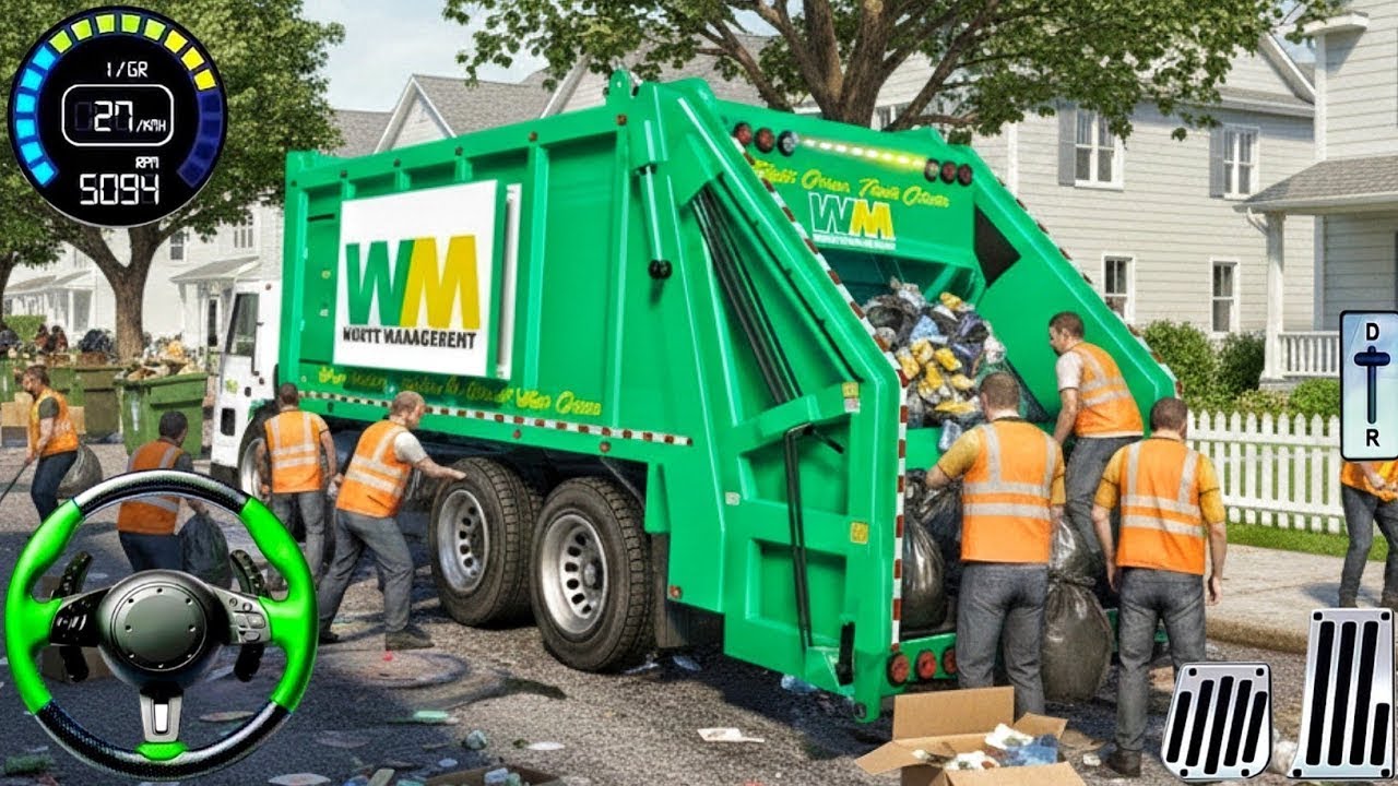 Real  Truck Driving 2025 - City Waste Collection Truck Games - Android Gameplay