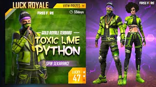 I Got Legendary Toxic Lime Python Bundle and Toxic Lime Viper Bundle In Garena Free Fire Luck Royal