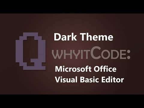 Microsoft Office Visual Basic Dark Theme